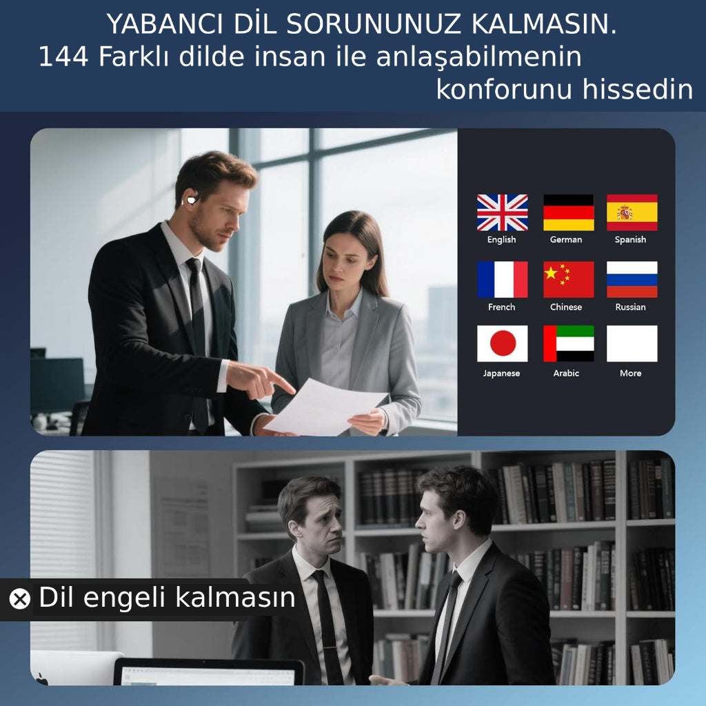 TECHESSA™ AI Smart Earbuds - 144+ Languages Instant Translation (No Subscription Fees)